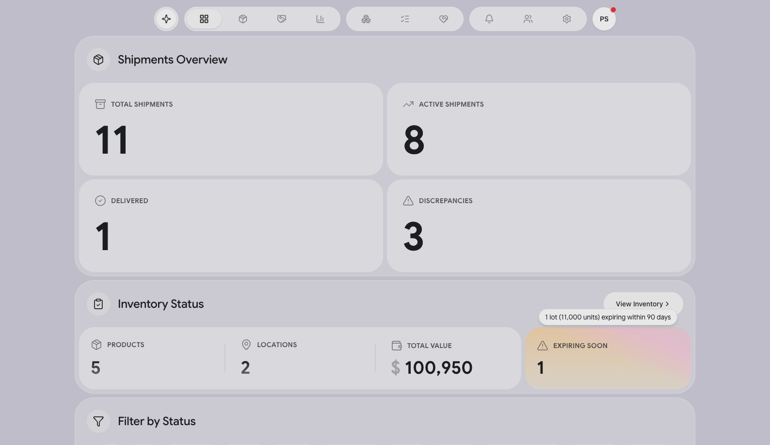 PROOF product screen